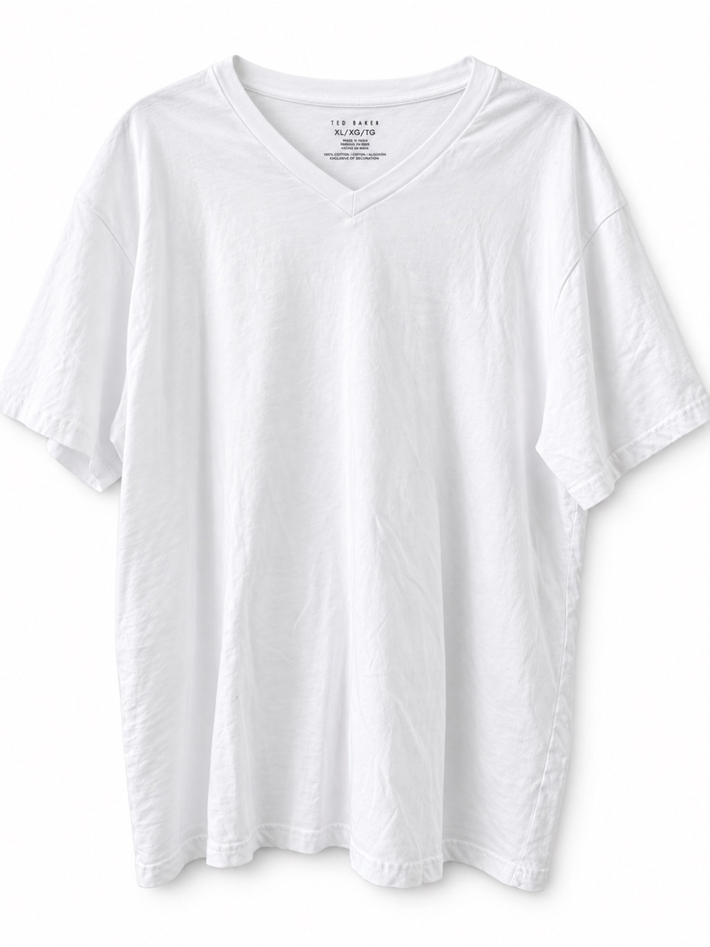 Ted Baker White V-Neck Short Sleeve Tee